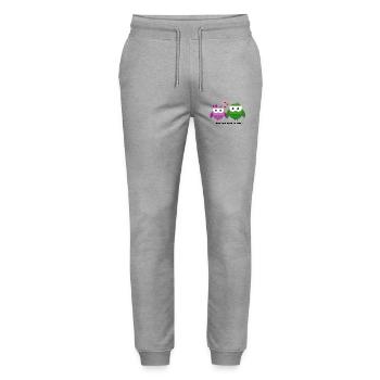 Eulen-Liebe: Owl You Need Is Love - Stanley/Stella Unisex Bio Jogginghose Mover  - Grau meliert - Vorne - Marisol (170cm) & Nik (191cm)