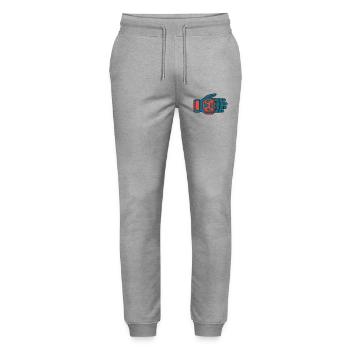Safe Downhill Gloves BMX - Stanley/Stella Mover Unisex Organic Jogging Trousers - heather grey - Front - Marisol (170cm) & Nik (191cm)
