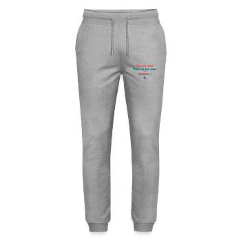 On Est Deux Dans Ce Tee Shirt Grossesse - Pantalon de jogging bio MOVER Stanley/Stella unisexe - gris chiné - Devant - Marisol (170cm) & Nik (191cm)
