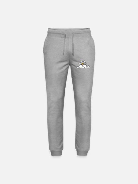Sun mountain flower Edelweiss - Stanley/Stella Mover Unisex Organic Jogging Trousers - heather grey