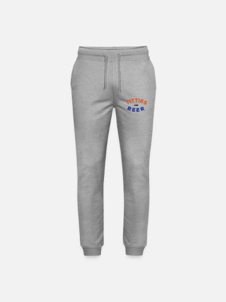 T*tties and Beer - Stanley/Stella Mover Unisex Organic Jogging Trousers - heather grey