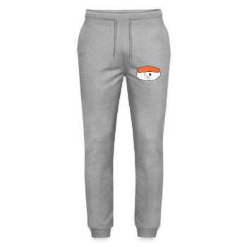 Kawaii,Nigiri,Lachs,Fisch, Reis, Japan Küche - Stanley/Stella Unisex Bio Jogginghose Mover  - Grau meliert - Vorne - Marisol (170cm) & Nik (191cm)