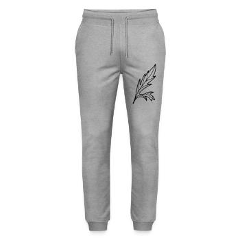 Poppy Flower - Stanley/Stella Mover Unisex Organic Jogging Trousers - heather grey - Front - Marisol (170cm) & Nik (191cm)