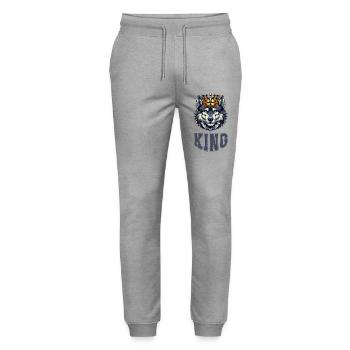 Wolf King - Stanley/Stella Mover Unisex Organic Jogging Trousers - heather grey - Front - Marisol (170cm) & Nik (191cm)