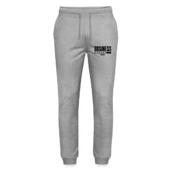 Business Loading Online Business Affiliate - Stanley/Stella Mover Unisex Organic Jogging Trousers - heather grey - Front - Marisol (170cm) & Nik (191cm)
