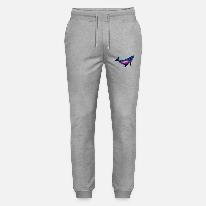 Baleine bisexuelle Queer Galaxy Whale Space - Pantalon de jogging bio MOVER Stanley/Stella unisexe - gris chiné