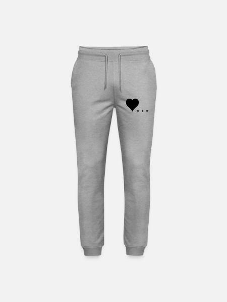 Heart with Three Dots – Symbol Design - Stanley/Stella Mover Unisex Organic Jogging Trousers - heather grey