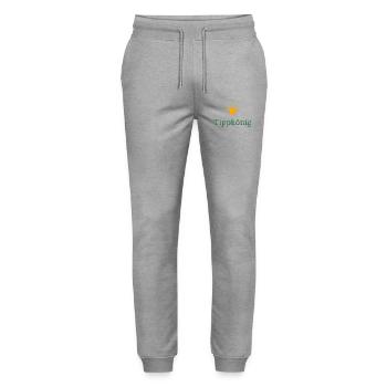 Tippkönig - Das Geschenk für den Tippspiel Sieger - Stanley/Stella Unisex Bio Jogginghose Mover  - Grau meliert - Vorne - Marisol (170cm) & Nik (191cm)