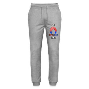 Ich magnet - Stanley/Stella Unisex Bio Jogginghose Mover  - Grau meliert - Vorne - Marisol (170cm) & Nik (191cm)
