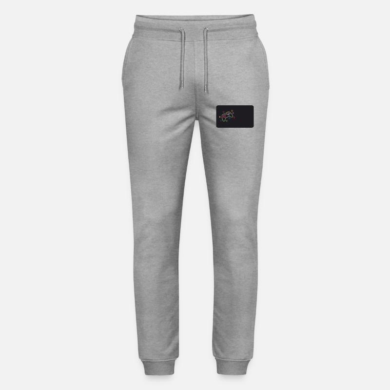 Bunter Spielecontroller auf schwarzem Hintergrund - Stanley/Stella Unisex Bio Jogginghose Mover  - Grau meliert