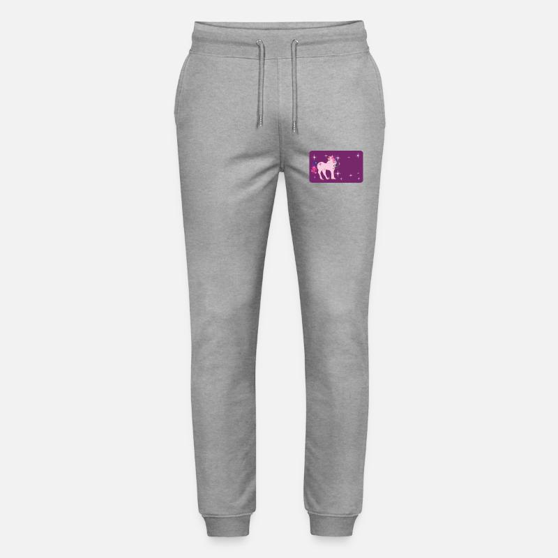 Fantasy Einhorn mit Sternchen - lila  - Stanley/Stella Unisex Bio Jogginghose Mover  - Grau meliert