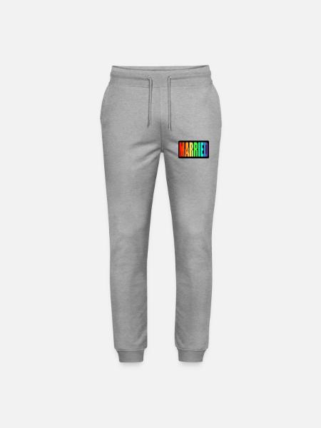 RAINBOW - MARRIED LGBTQ - WEDDING PRIDE - Stanley/Stella Mover Unisex Organic Jogging Trousers - heather grey