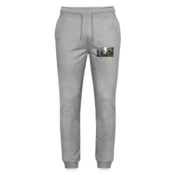 Foret immeuble - Pantalon de jogging bio MOVER Stanley/Stella unisexe - gris chiné - Devant - Marisol (170cm) & Nik (191cm)