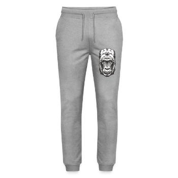 gorilla - Stanley/Stella Mover Unisex Organic Jogging Trousers - heather grey - Front - Marisol (170cm) & Nik (191cm)