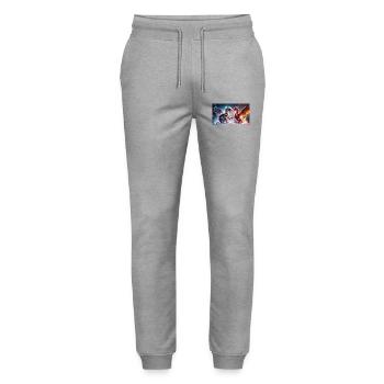 Le combat du feu et de la glace - Pantalon de jogging bio MOVER Stanley/Stella unisexe - gris chiné - Devant - Marisol (170cm) & Nik (191cm)