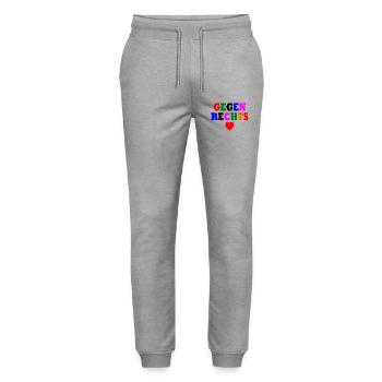 Gegen rechts - Stanley/Stella Unisex Bio Jogginghose Mover  - Grau meliert - Vorne - Marisol (170cm) & Nik (191cm)