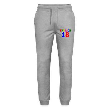 Endlich 18 - Stanley/Stella Unisex Bio Jogginghose Mover  - Grau meliert - Vorne - Marisol (170cm) & Nik (191cm)