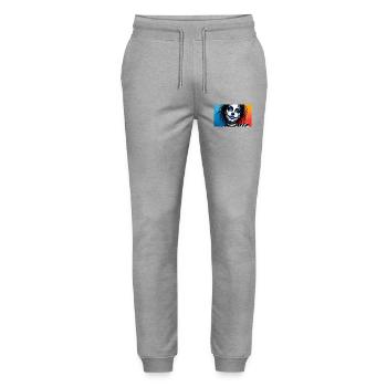 La Calavera Mystique - Stanley/Stella Mover Unisex Organic Jogging Trousers - heather grey - Front - Marisol (170cm) & Nik (191cm)