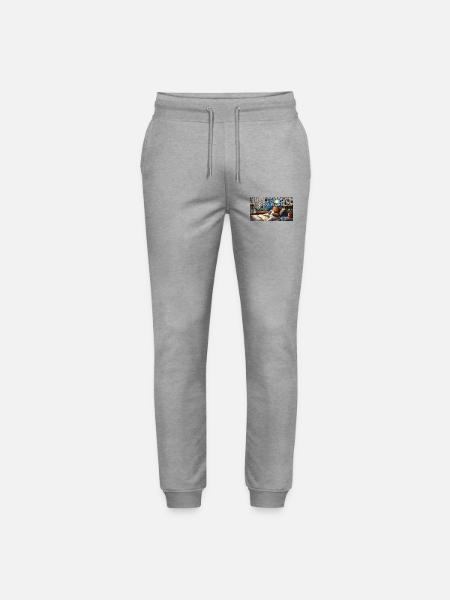 Süße Träume schlafender Bär mit Kuscheltier - Stanley/Stella Unisex Bio Jogginghose Mover  - Grau meliert