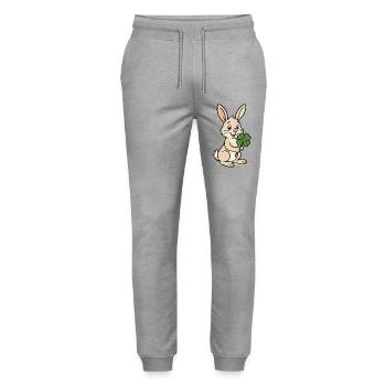 Trèfle de lapin - Pantalon de jogging bio MOVER Stanley/Stella unisexe - gris chiné - Devant - Marisol (170cm) & Nik (191cm)