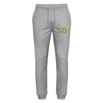 Number 50 Modern Chart - Stanley/Stella Mover Unisex Organic Jogging Trousers - heather grey - Front - Marisol (170cm) & Nik (191cm)