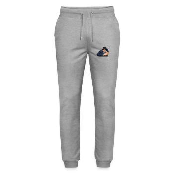 anime in suit with sword - Stanley/Stella Mover Unisex Organic Jogging Trousers - heather grey - Front - Marisol (170cm) & Nik (191cm)