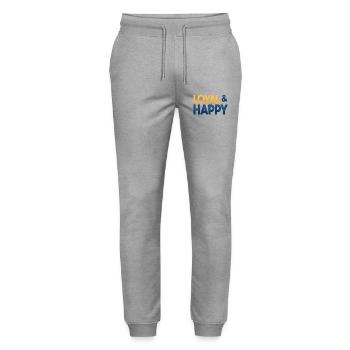 Loyal & glücklich - Stanley/Stella Unisex Bio Jogginghose Mover  - Grau meliert - Vorne - Marisol (170cm) & Nik (191cm)