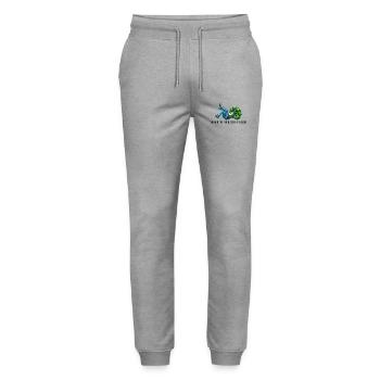 Du bist nicht Broccolish genug - Stanley/Stella Unisex Bio Jogginghose Mover  - Grau meliert - Vorne - Marisol (170cm) & Nik (191cm)
