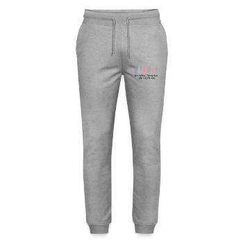 I like people – not labels - Stanley/Stella Mover Unisex Organic Jogging Trousers - heather grey - Front - Marisol (170cm) & Nik (191cm)