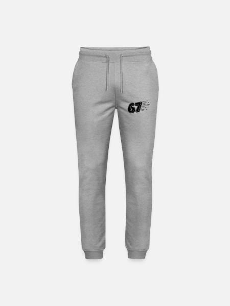 67 Meme Speedlines – Fast Comic Number - Stanley/Stella Mover Unisex Organic Jogging Trousers - heather grey
