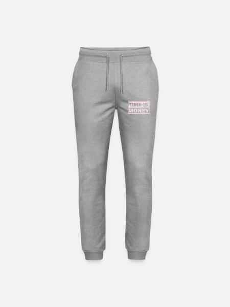 Time is money graphics - Stanley/Stella Mover Unisex Organic Jogging Trousers - heather grey