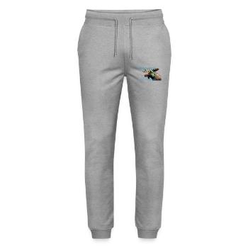 Nordic Moose mit Schwedenflagge - Stanley/Stella Unisex Bio Jogginghose Mover  - Grau meliert - Vorne - Marisol (170cm) & Nik (191cm)