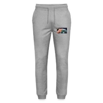 Planetary Terraforming: Birth of New Life from Spa - Stanley/Stella Mover Unisex Organic Jogging Trousers - heather grey - Front - Marisol (170cm) & Nik (191cm)