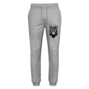 Cat Crown - Stanley/Stella Mover Unisex Organic Jogging Trousers - heather grey - Front - Marisol (170cm) & Nik (191cm)