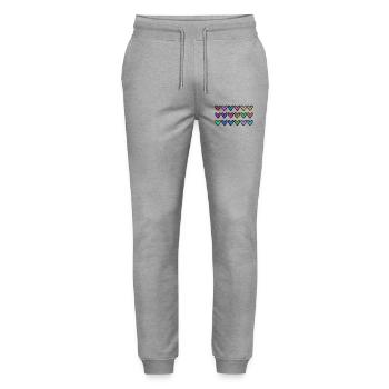 1. 1 Jahr. 1. JUBILÄUM. 1-JÄHRIGES JUBILÄUM - Stanley/Stella Unisex Bio Jogginghose Mover  - Grau meliert - Vorne - Marisol (170cm) & Nik (191cm)
