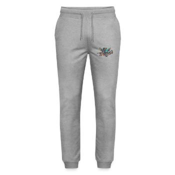 Colorful Steampunk Octopus with Wings Fantasy Creatures - Stanley/Stella Mover Unisex Organic Jogging Trousers - heather grey - Front - Marisol (170cm) & Nik (191cm)