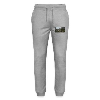 Soldat des ruines avec masque à gaz - Pantalon de jogging bio MOVER Stanley/Stella unisexe - gris chiné - Devant - Marisol (170cm) & Nik (191cm)