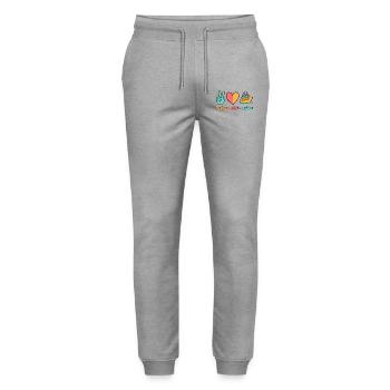 Peace Love Cruise Vacation - Stanley/Stella Mover Unisex Organic Jogging Trousers - heather grey - Front - Marisol (170cm) & Nik (191cm)