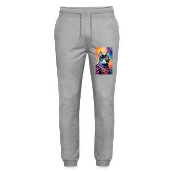 domestic short haired cat - Stanley/Stella Mover Unisex Organic Jogging Trousers - heather grey - Front - Marisol (170cm) & Nik (191cm)