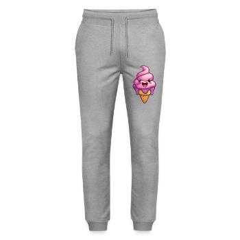 Smiling Ice Cream Creation - Stanley/Stella Mover Unisex Organic Jogging Trousers - heather grey - Front - Marisol (170cm) & Nik (191cm)