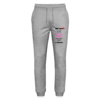 Pregnancy Announcement Gift Future Dad - Stanley/Stella Mover Unisex Organic Jogging Trousers - heather grey - Front - Marisol (170cm) & Nik (191cm)