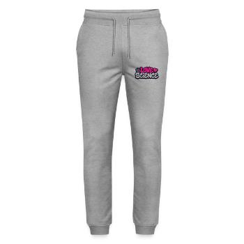 Love Science Schriftzug Logo - Stanley/Stella Unisex Bio Jogginghose Mover  - Grau meliert - Vorne - Marisol (170cm) & Nik (191cm)