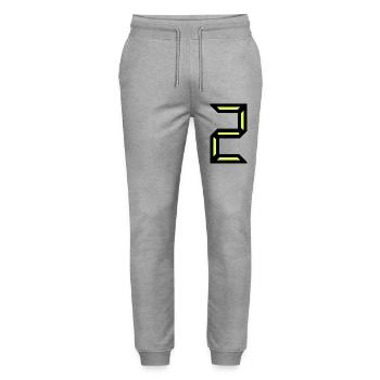 2. HAPPY BIRTHDAY. JOYEUX ANNIVERSAIRE. CHIFFRE - Pantalon de jogging bio MOVER Stanley/Stella unisexe - gris chiné - Devant - Marisol (170cm) & Nik (191cm)