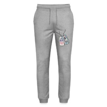 Erkennungsmarke NEW YORK Fingerabdruck USA - Stanley/Stella Unisex Bio Jogginghose Mover  - Grau meliert - Vorne - Marisol (170cm) & Nik (191cm)