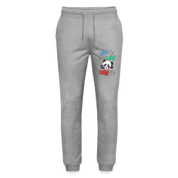Nö Einfach Nö No Nein Panda Bär Lustig Spruch - Stanley/Stella Unisex Bio Jogginghose Mover  - Grau meliert - Vorne - Marisol (170cm) & Nik (191cm)