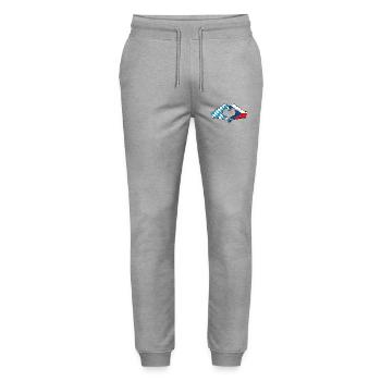 Bavière République Tchèque Drapeau Mains Coeur Utilisé - Pantalon de jogging bio MOVER Stanley/Stella unisexe - gris chiné - Devant - Marisol (170cm) & Nik (191cm)