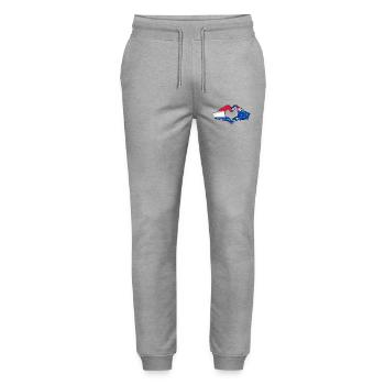 Hollande Australie drapeau forme de coeur utilisé - Pantalon de jogging bio MOVER Stanley/Stella unisexe - gris chiné - Devant - Marisol (170cm) & Nik (191cm)