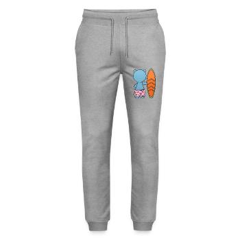 Nilpferd Surfbrett - Stanley/Stella Unisex Bio Jogginghose Mover  - Grau meliert - Vorne - Marisol (170cm) & Nik (191cm)