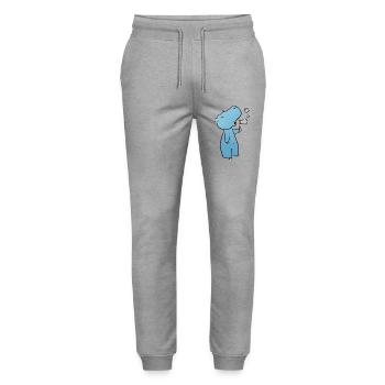 Nilpferd Seifenblasen - Stanley/Stella Unisex Bio Jogginghose Mover  - Grau meliert - Vorne - Marisol (170cm) & Nik (191cm)