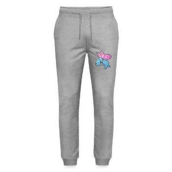 Nilpferd Schmetterling - Stanley/Stella Unisex Bio Jogginghose Mover  - Grau meliert - Vorne - Marisol (170cm) & Nik (191cm)